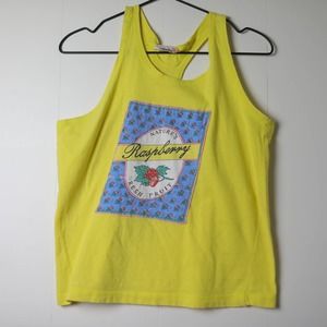 Vintage 80s Cotton "Nature's Raspberry Fresh Fruit" Muscle Tank Size Medium